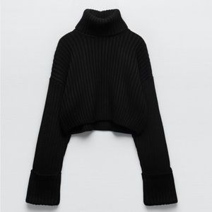 Zara Sold Out Black Cropped Sweater!!